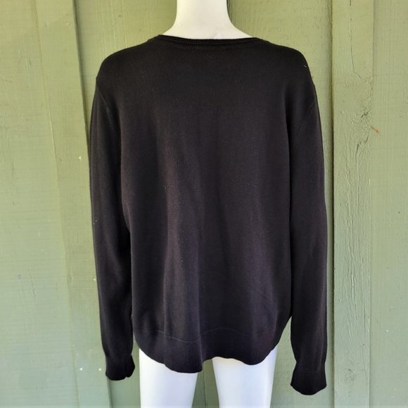 NWT ANN TAYLOR Black Scarf Front Cardigan Sweater XL - Picture 3 of 4